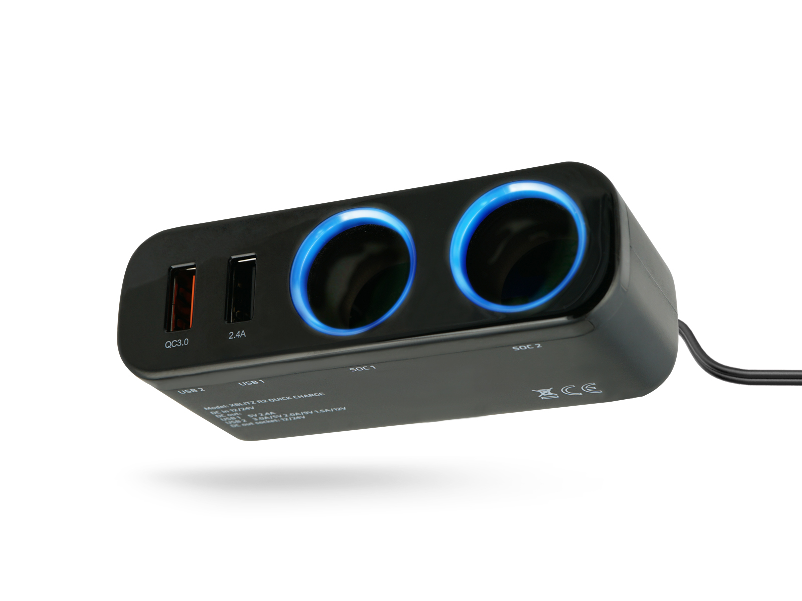 xblitz-r2-quick-charge-kfz-verteiler-2x-usb-2x-zigarettenanz-nder-qc-3-0 image 3