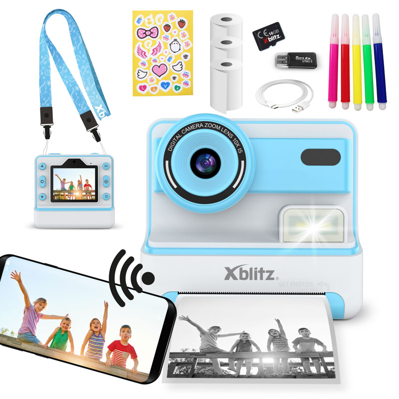 xblitz-flash-blue-kinder-sofortbildkamera-mit-thermodrucker image 2