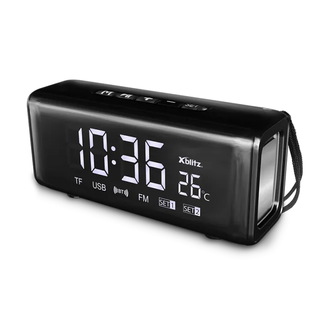 xblitz-master-one-bluetooth-lautsprecher-mit-fm-radio-und-uhr image 1
